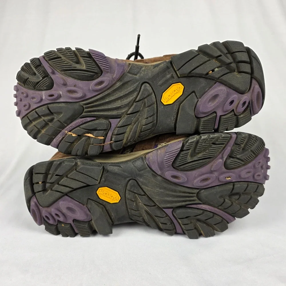 Merrell Womens Hiking Boots Waterproof Bracken Purple Size 8.5‎ Vibram Sole
